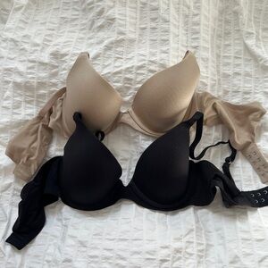 Aerie Sunnie Full Coverage Lightly Lined Bra Black and Tan Set